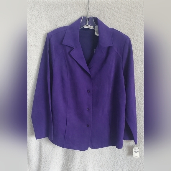 Draper‎ and Damon  Velvet Purple Career Office Formal size M women’s Blazer - Picture 1 of 10